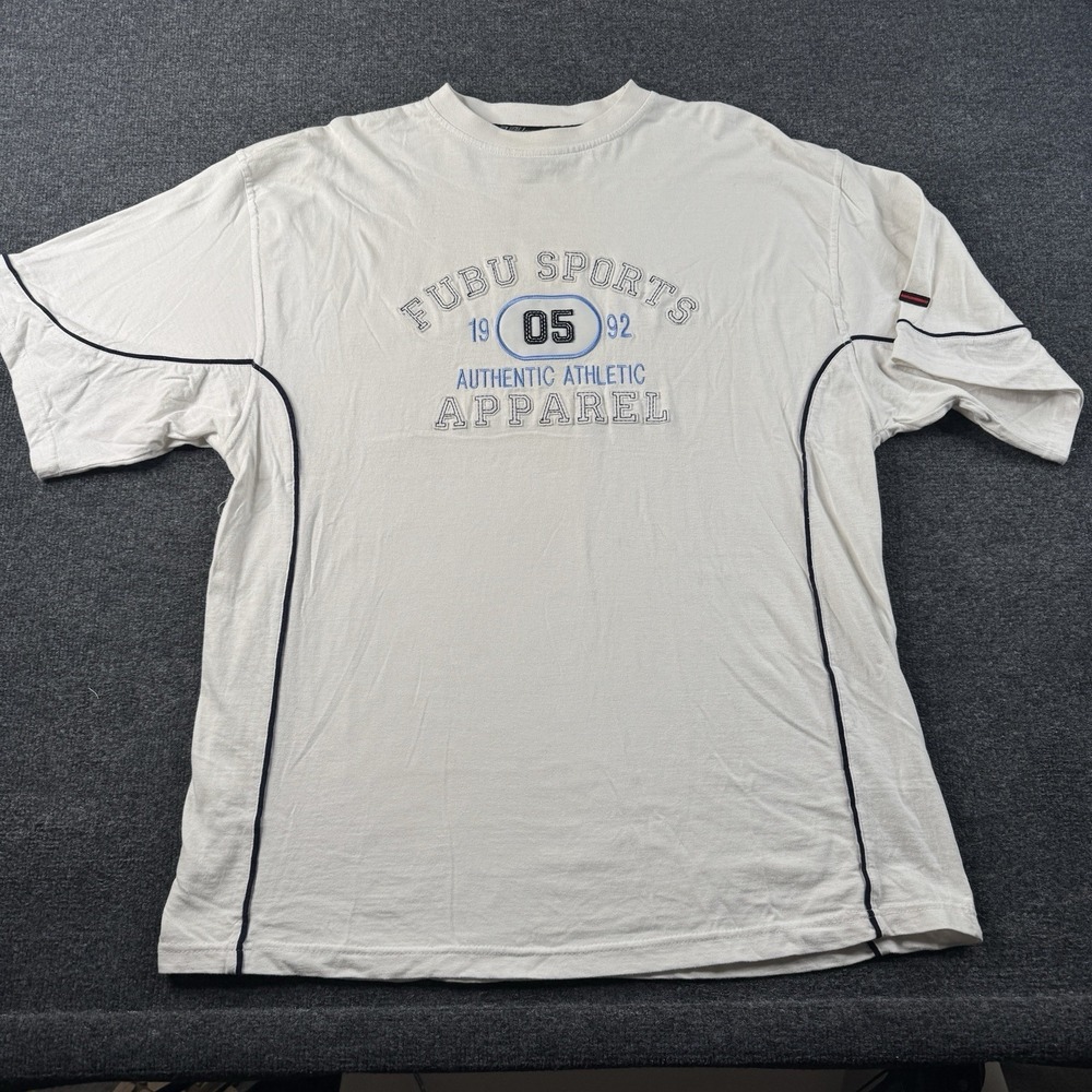 Vintage FUBU Sports Athletic Graphic T-Shirt Size XL White